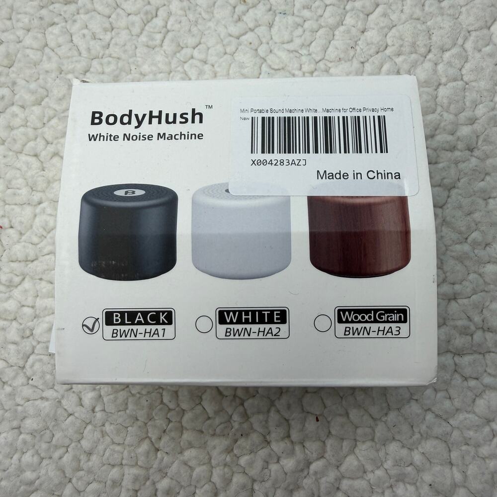 Body Hush White Noise Machine, Color Black